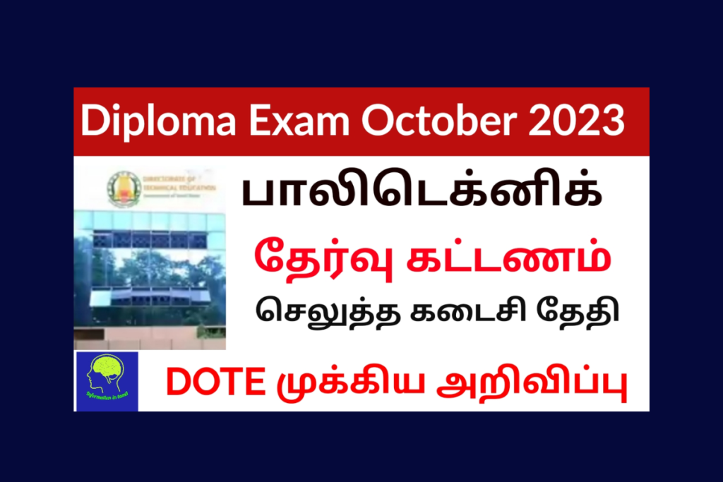 Diploma Exam Fees Last Date October 2023