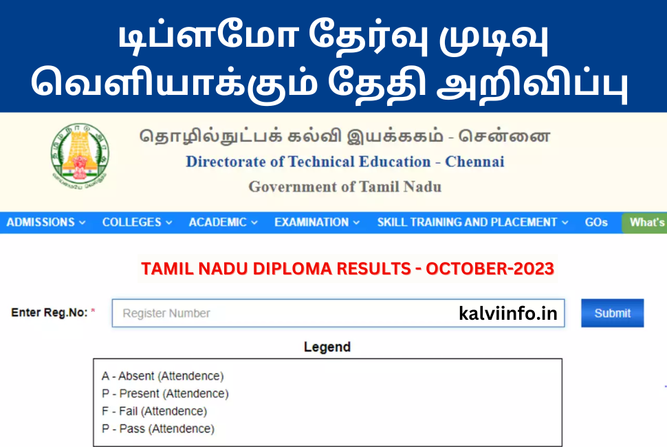 Tamil nadu Diploma Result Released Date 2024 final
